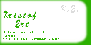 kristof ert business card